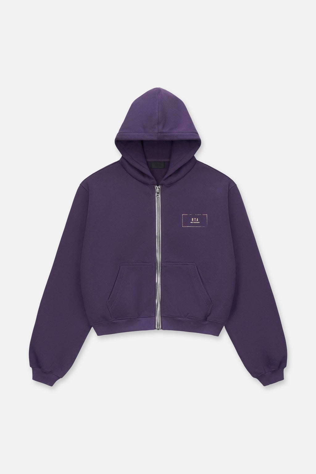 RTA Kaen Cropped Zip Up Hoodie – Grape | Curva Ultra