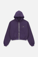 RTA Kaen Cropped Zip Up Hoodie – Grape | Curva Ultra
