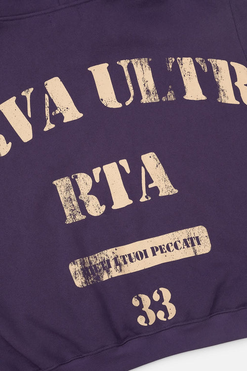 RTA Kaen Cropped Zip Up Hoodie – Grape | Curva Ultra