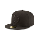 New Era 59FIFTY Indianapolis Colts Black on Black Fitted Hat - Black