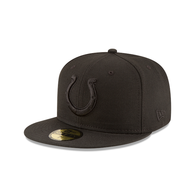 New Era 59FIFTY Indianapolis Colts Black on Black Fitted Hat - Black