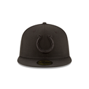 New Era 59FIFTY Indianapolis Colts Black on Black Fitted Hat - Black