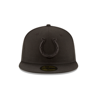 New Era 59FIFTY Indianapolis Colts Black on Black Fitted Hat - Black