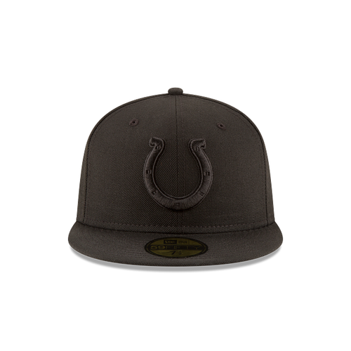 New Era 59FIFTY Indianapolis Colts Black on Black Fitted Hat - Black