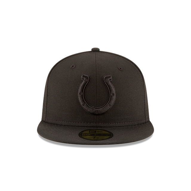 New Era 59FIFTY Indianapolis Colts Black on Black Fitted Hat - Black