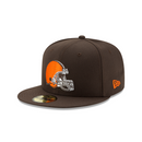 New Era 59FIFTY Cleveland Browns NFL Suede Fitted Hat - Brown / Orange