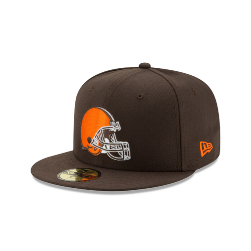 New Era 59FIFTY Cleveland Browns NFL Suede Fitted Hat - Brown / Orange