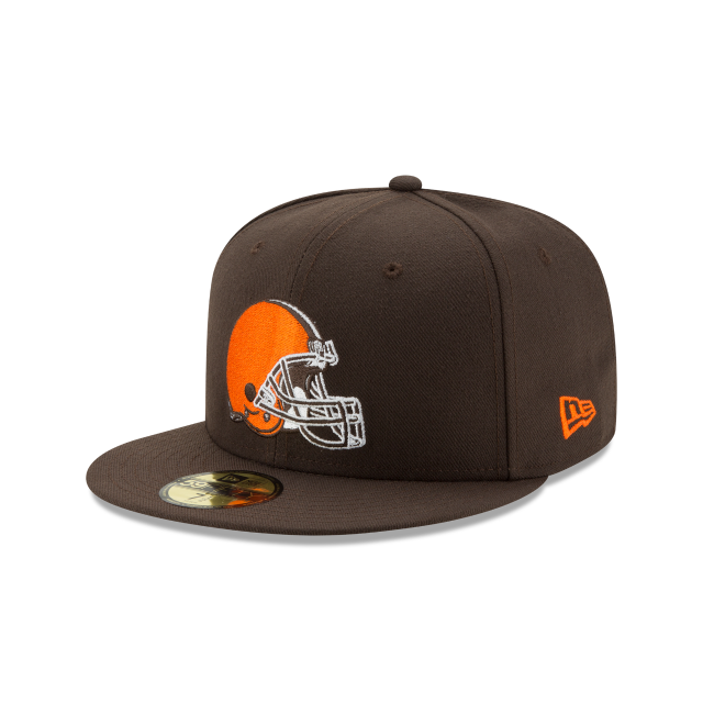 New Era 59FIFTY Cleveland Browns NFL Suede Fitted Hat - Brown / Orange