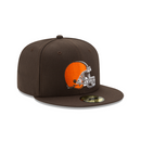 New Era 59FIFTY Cleveland Browns NFL Suede Fitted Hat - Brown / Orange