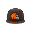 New Era 59FIFTY Cleveland Browns NFL Suede Fitted Hat - Brown / Orange