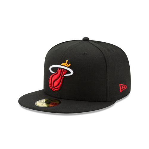 New Era 59FIFTY Miami Heat NBA Official Team Color (OTC) Fitted Hat - Black
