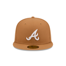New Era 59FIFTY Atlanta Braves Color Basic Fitted Hat - Light Bronze / White