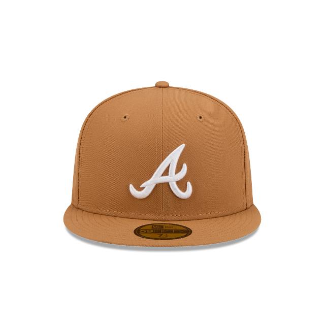 New Era 59FIFTY Atlanta Braves Color Basic Fitted Hat - Light Bronze / White