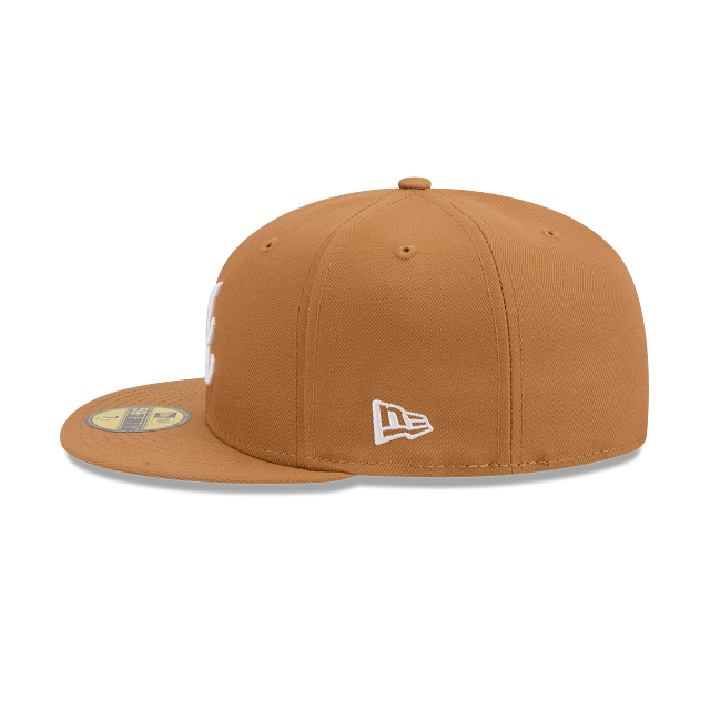 New Era 59FIFTY Atlanta Braves Color Basic Fitted Hat - Light Bronze / White