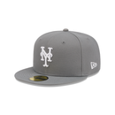 New Era 59FIFTY New York Mets Color Basic Fitted Hat - Stone Grey / White