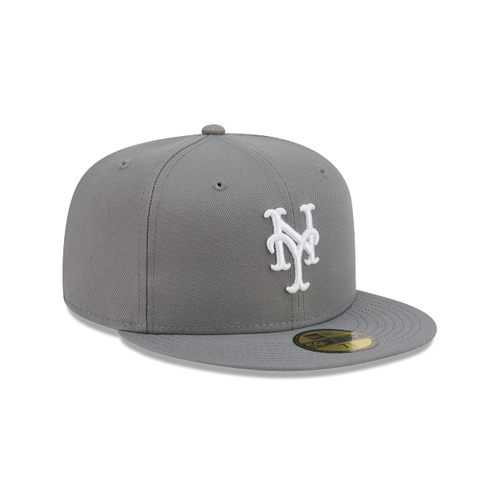 New Era 59FIFTY New York Mets Color Basic Fitted Hat - Stone Grey / White