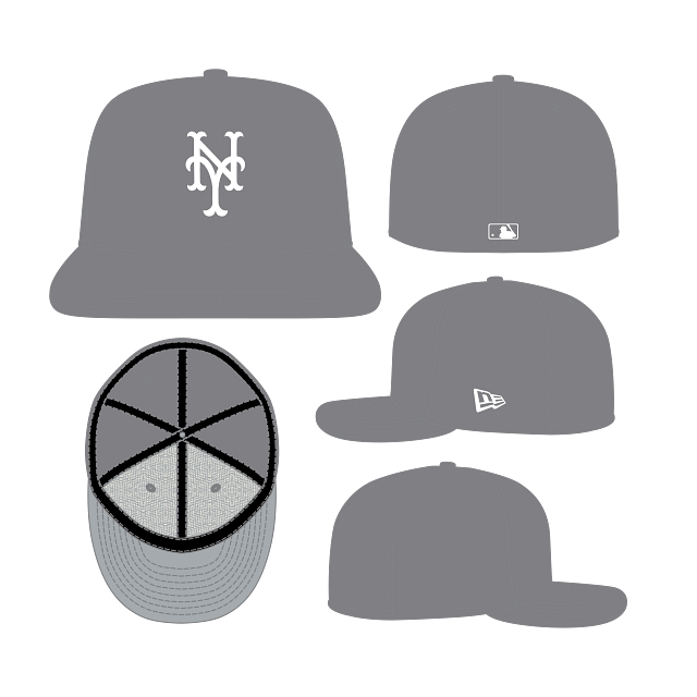 New Era 59FIFTY New York Mets Color Basic Fitted Hat - Stone Grey / White