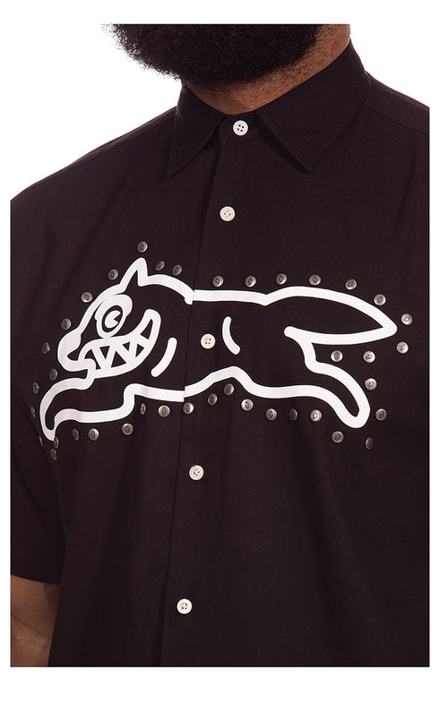 ICECREAM Race SS Woven Shirt in Black