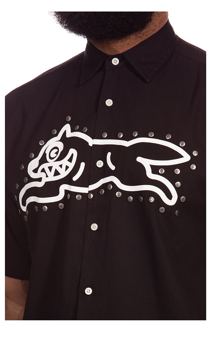 ICECREAM Race SS Woven Shirt in Black