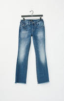 True Religion Women's Western Becca Mid Rise Bootcut Flap Jean - Starlit Valley