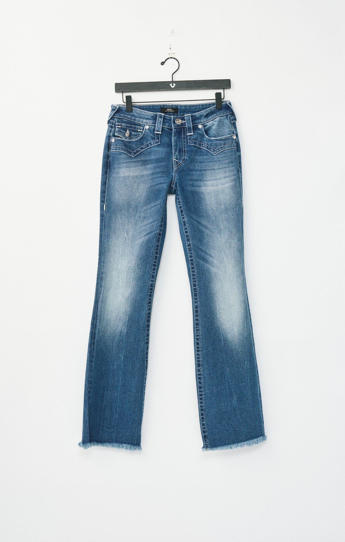True Religion Women's Western Becca Mid Rise Bootcut Flap Jean - Starlit Valley