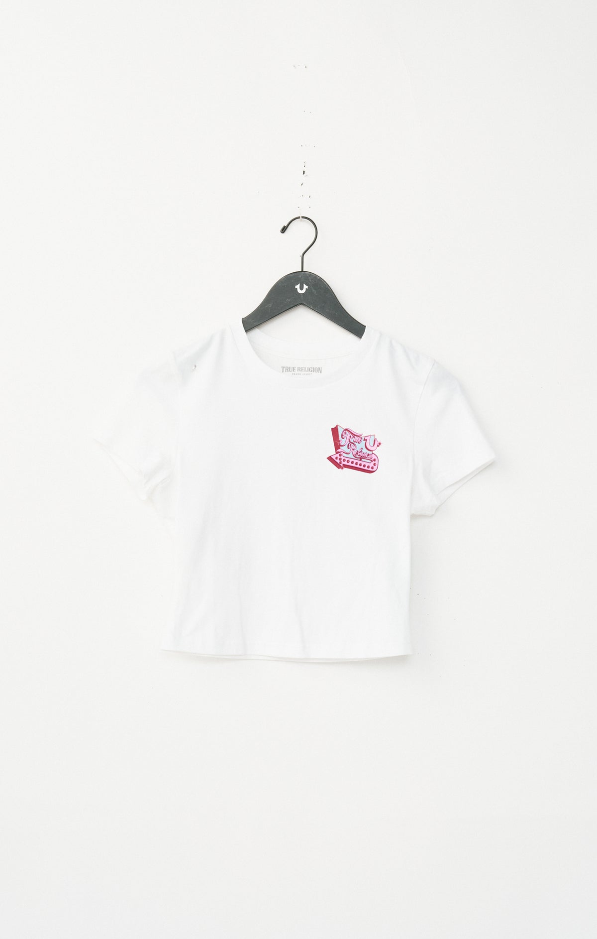 True Religion Women's True Girl Club Baby Tee - Optic White