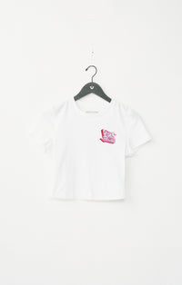 True Religion Women's True Girl Club Baby Tee - Optic White