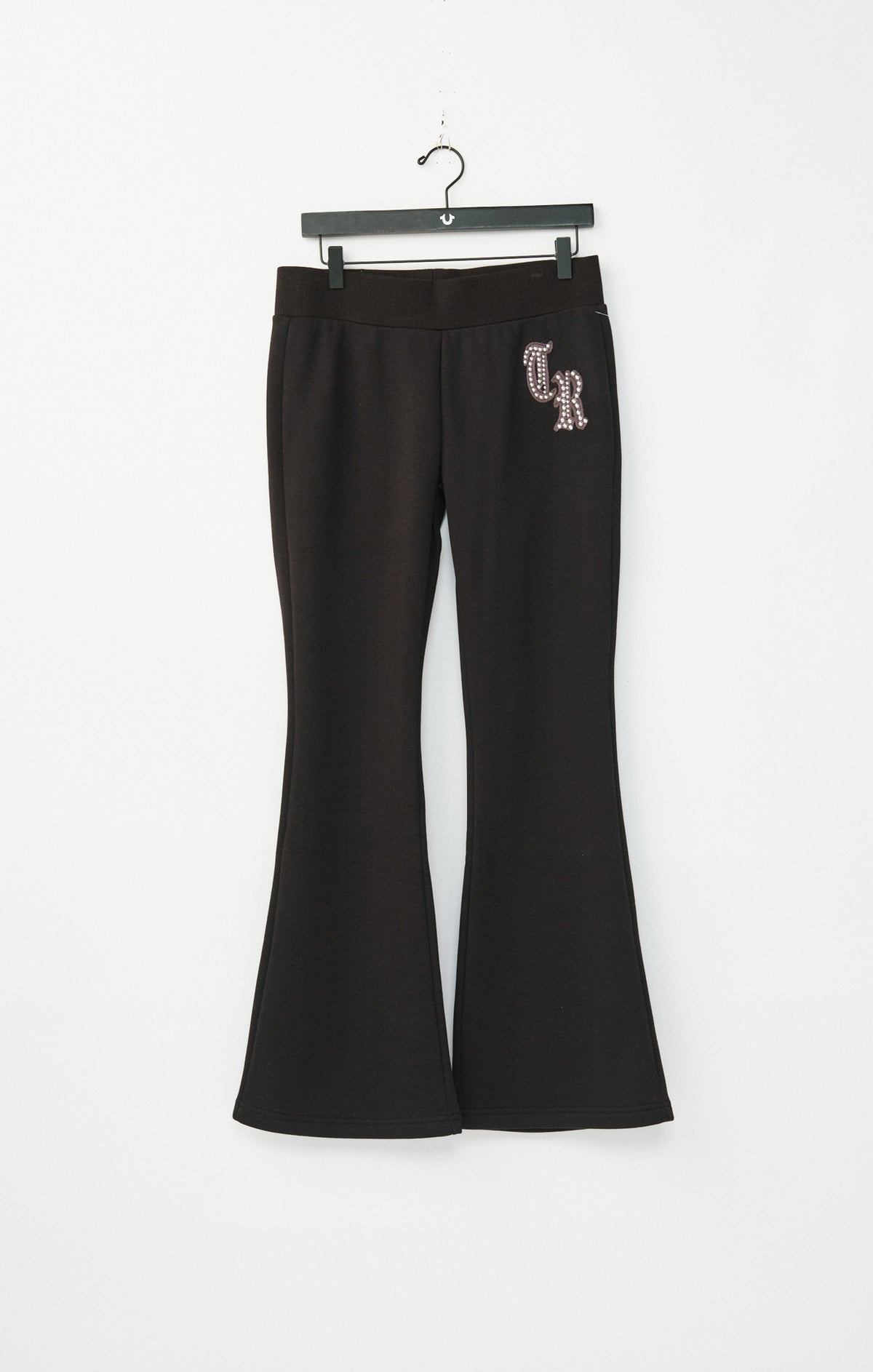 True Religion Women's Studded Mid Rise Flare Pants - Jet Black