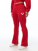 True Religion Women's Big T Crystal Bootcut Flare Sweatpants