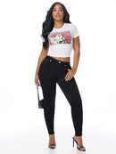 True Religion Women's Crystal Buddha Bandana Baby Tee - Optic White