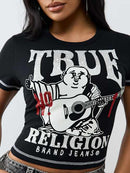 True Religion Women's Crystal Buddha Anniversary Tee - Jet Black