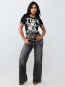 True Religion Women's Crystal Buddha Anniversary Tee - Jet Black