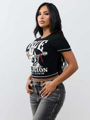True Religion Women's Crystal Buddha Anniversary Tee - Jet Black